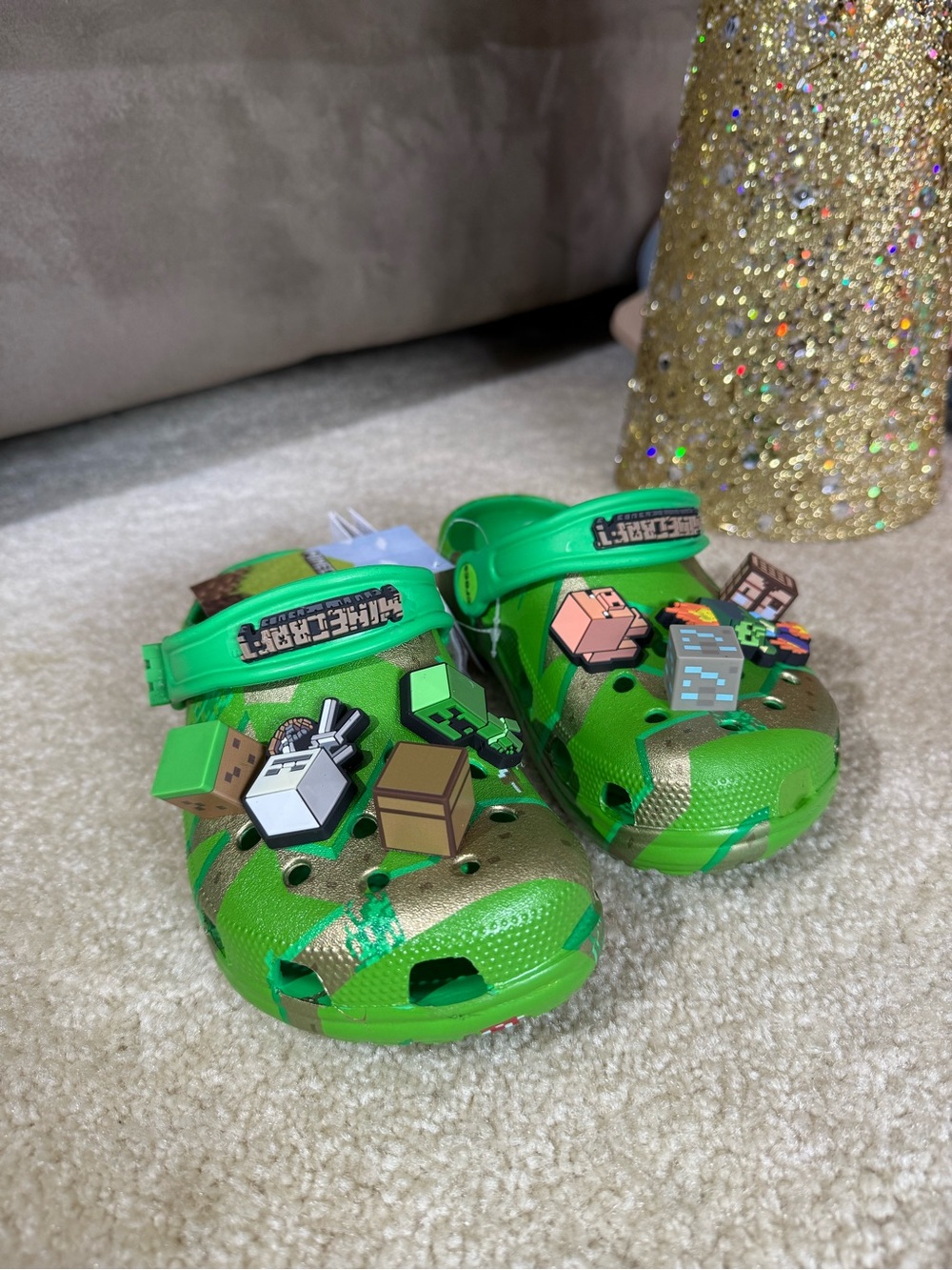CROCS Kids Green Minecraft Clog Sandals